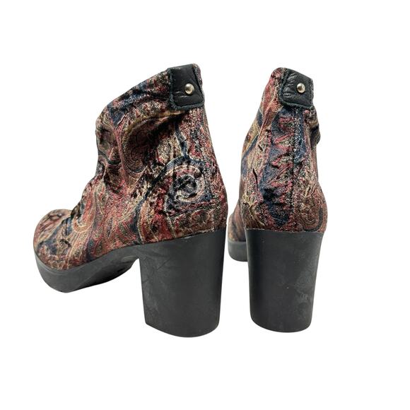 Toni Pons Finley Bootie Velvet‎ Velour Paisley Print Multicolor Size 38 US 7.5 - Picture 9 of 14